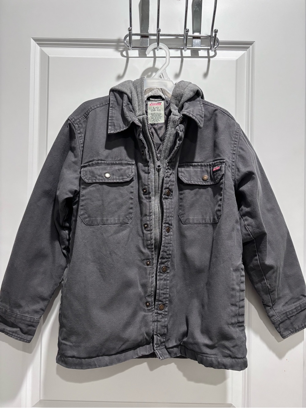 Dickies Boys' Gray Hooded Work Jacket